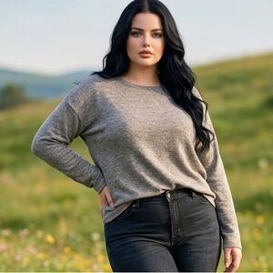EUC A.New.Day -Plus Size Ladies Brown Lightweight Long Sleeve Sweater - Size XXL